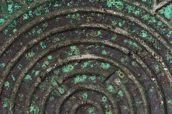 Circle Manhole Rusted Metal Surface — Stock Photo, Image