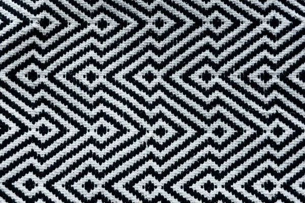Black and white rug pattern background — Stock Photo