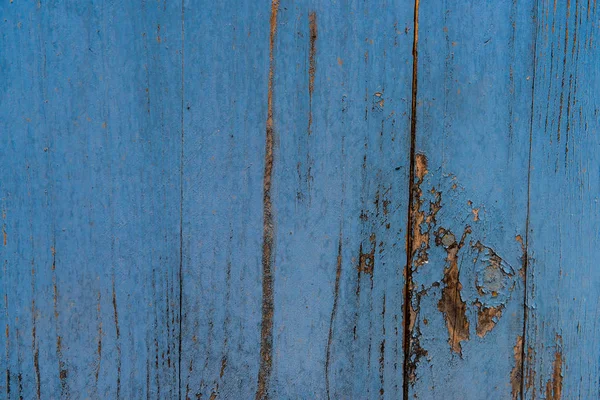 Recinzione in legno tavole sfondo dipinto in blu — Foto stock