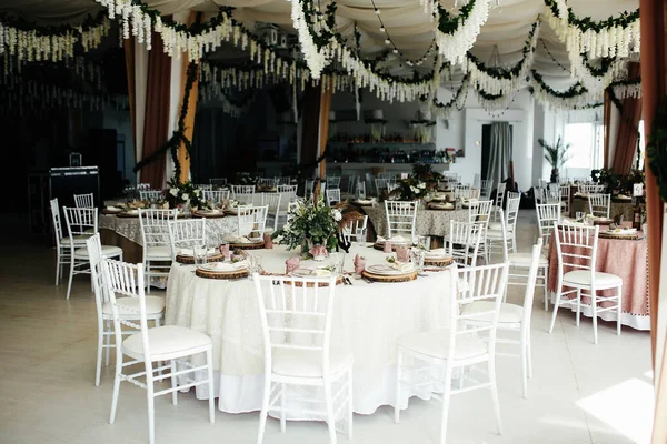 Odessa Ukraine 2015Wedding Decorations Stylish Decoration Wedding Hall Style Rustic — Stock Photo, Image