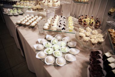 Lviv / Ukrayna - 05 / 10 / 2019Düğün dekorasyonları. Düğün Şekeri Dekorasyonu