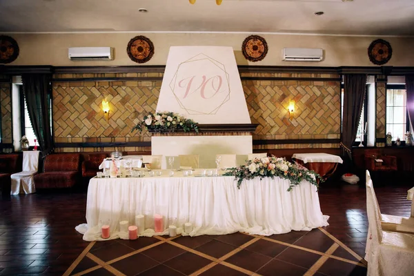 Kiev Ukraine 2019 Wedding Decor Calm Wedding Decoration Hall Classical — Stock Photo, Image