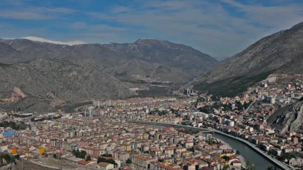 Pemandangan udara Amasya, Turki — Stok Video