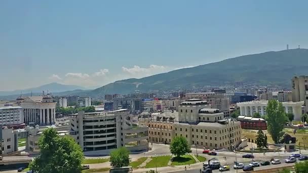 Skopje city, die Hauptstadt Mazedoniens — Stockvideo