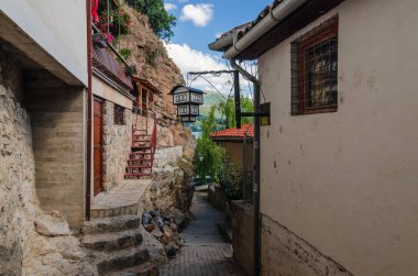 Ohrid, Makedonya - 03 Temmuz 2017: Ohri Old Town, Makedonya