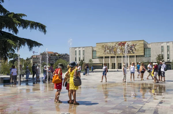 Tirana Albania July 2017 Skanderbeg Square Main Square Tirana Albania — Stock Photo, Image