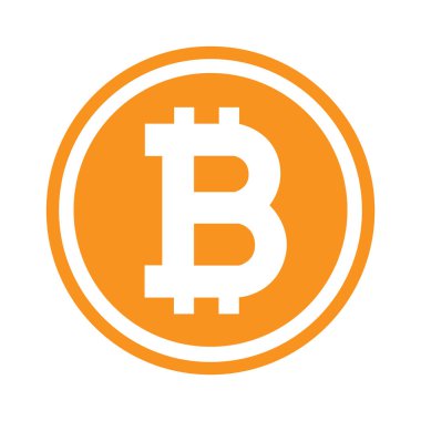 Daire düz tasarım vektör çizim Bitcoin simge