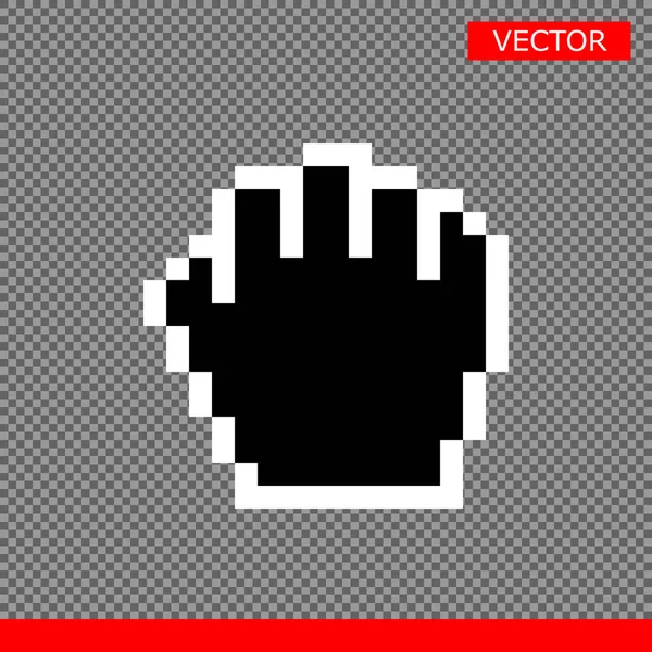 Ilustración Vector Icono Cursor Mano Arrastre Negro Aislado Fondo Transparencia — Vector de stock