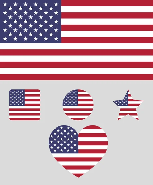 Ilustracja Wektorowa Flaga Stanów Unated Ameryki Kolor Rozmiar Oryginalny Flagi — Wektor stockowy