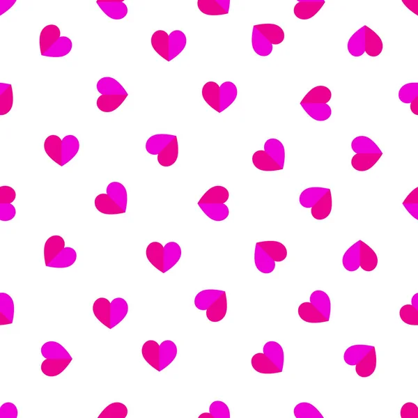 Den Svatého Valentýna Bezešvé Vzor Růžové Srdce Kreslení Čar Vektorové — Stockový vektor