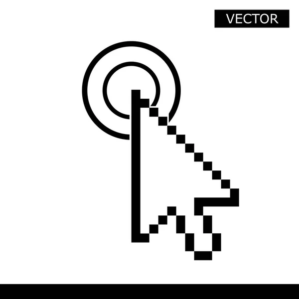 Pixel Maus Hand Cursor Symbol Vektor Illustration — Stockvektor