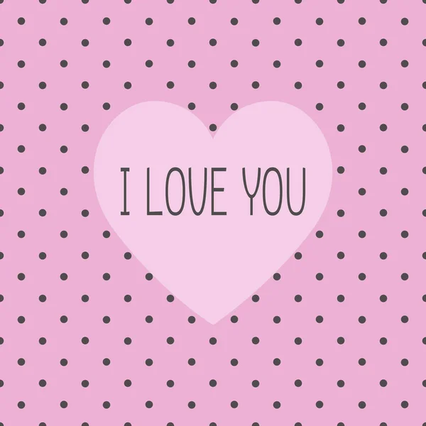 Happy Valentine Retro Gray Pink Polka Dot Background Pattern Postcard — Stock Vector
