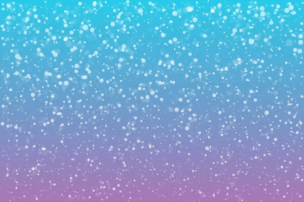 Nacht Vallende Sneeuw Blauw Roze Hemel Achtergrond Vectorillustratie — Stockvector