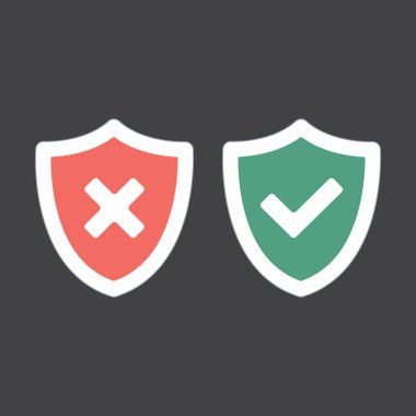 Kalkanlar kene vektör ve set simgeleri işareti düz tasarlamak vektör