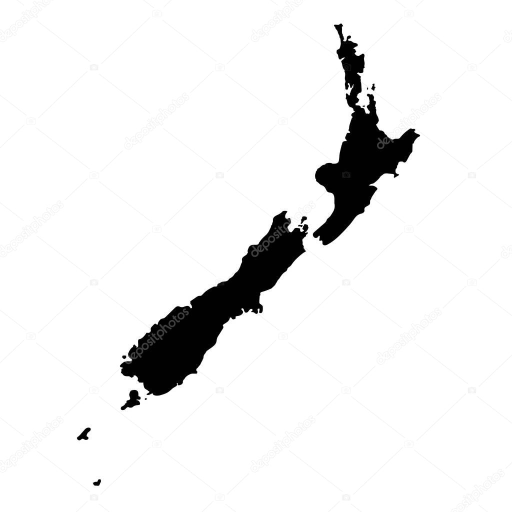 High detailed New Zealand vector map. Oceania, island, part of world vector illustration 