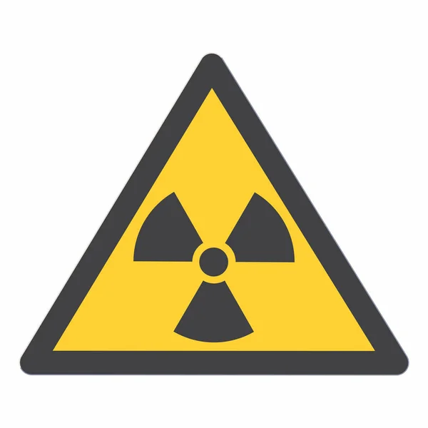 三角形記号フラット デザインのベクトル図での放射能汚染 Bllack 三角形および記号 背景が黄色 有毒なサイン 白い背景で隔離放射性ゾーンの警告 放射能 — ストックベクタ