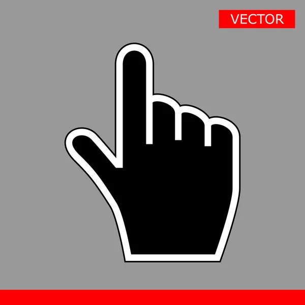 Fekete Egér Kéz Kurzor Mutató Ikon Vektoros Illusztráció — Stock Vector
