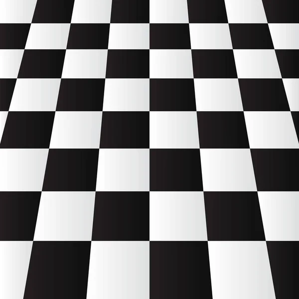 Realictic Moderna Svart Vit Schack Eller Checker Board Perspektiv Bakgrunden — Stock vektor