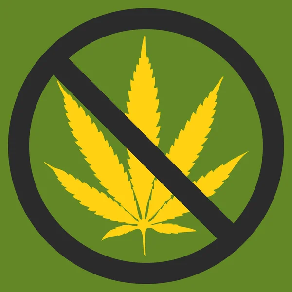 Καμία Συμβολική Ένδειξη Φύλλο Μαριχουάνα Και Απαγορευμένο Κύκλος Διανυσματικά Εικονογράφηση — Διανυσματικό Αρχείο