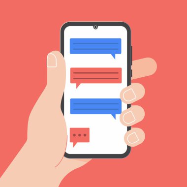 Beyaz arka plan üzerinde izole siyah cep telefonu tutan el