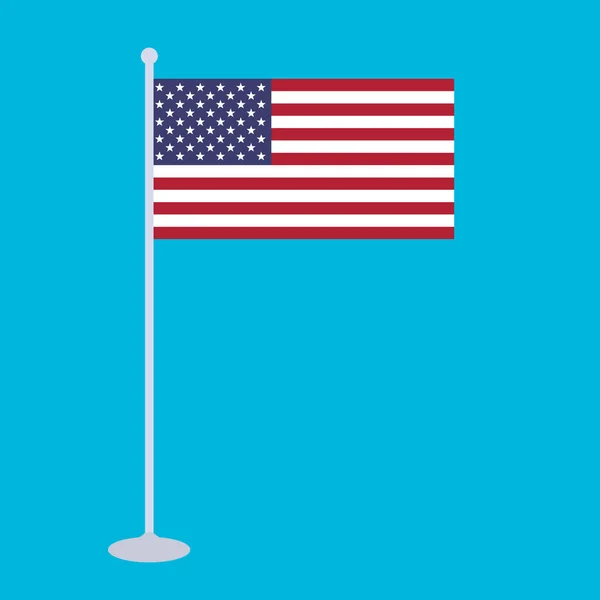 Государственный Флаг Флагшток Векторной Иллюстрации Соединенных Штатов Америки Цвет Размер — стоковый вектор
