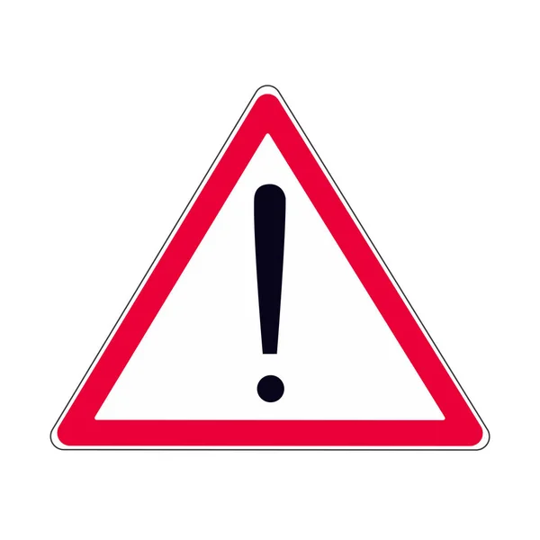 Atenção Aviso Perigo Ícone Sinal Black Exclamination Mark Red Triangle — Vetor de Stock