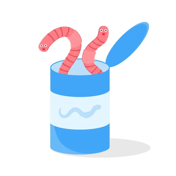 Earthworm rajzfilmfigura ikon sóhaj. — Stock Vector