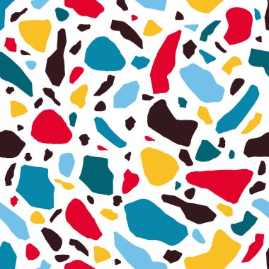Terrazzo Montley taşları pürüzsüz desen ve renkli kayalar kesir çizimi.
