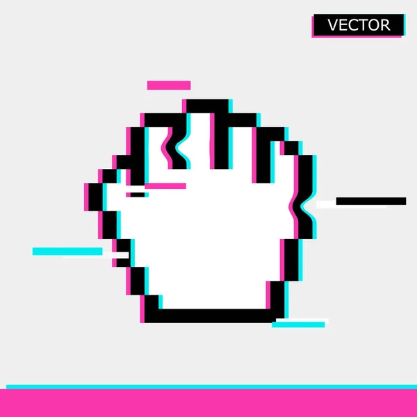Tanda ikon kursor tangan tetikus obat piksel - Stok Vektor