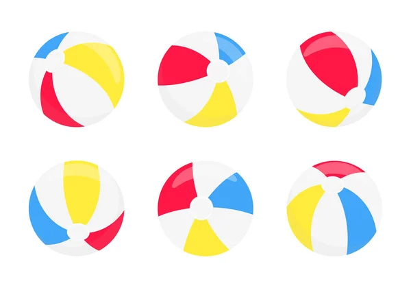Bolas de playa de estilo plano vector de diseño ilustraciónconjunto de signos de icono — Vector de stock