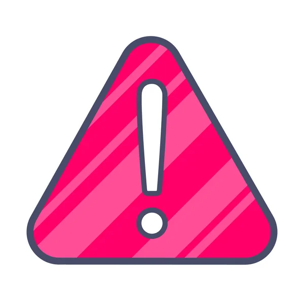 Aandacht waarschuwing gevaar. Uitroepteken in het rode driehoekige teken of de sticker — Stockvector