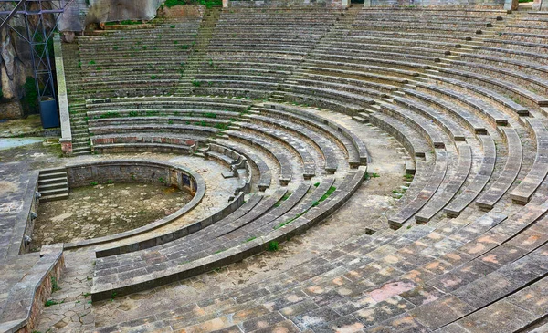 Barcelona Spain September 2018 Open Air Greek Amphitheatre Amphitheater Built — Stock Photo, Image
