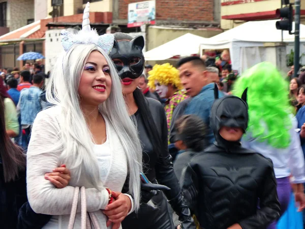 Cuenca Ecuador Enero 2018 Desfile Tradicional Mascarada Por Día Santos — Foto de Stock