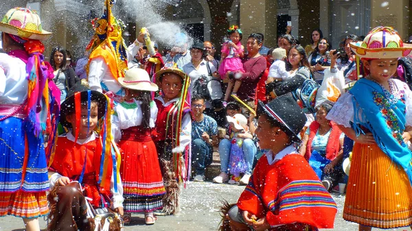 Cuenca Equador Fevereiro 2019 Carnaval Cuenca Crianças Anos Vestidas Com — Fotografia de Stock