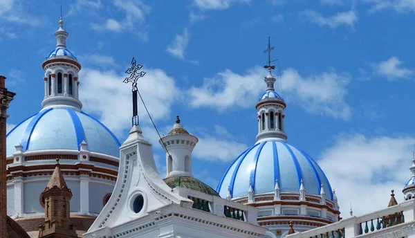 Вид Куполи Нового Собору Або Catedral Inmaculada Concepcin Cuenca Center — стокове фото