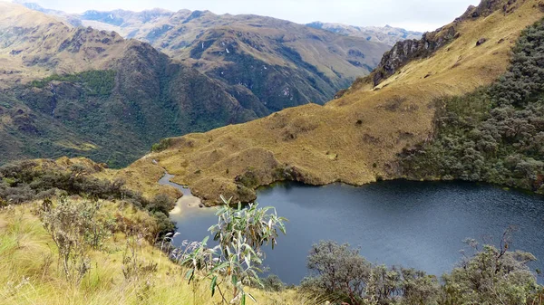 Parque Nacional Cajas Provincia Azuay Ecuador Vista Superior Lago Montaña —  Fotos de Stock