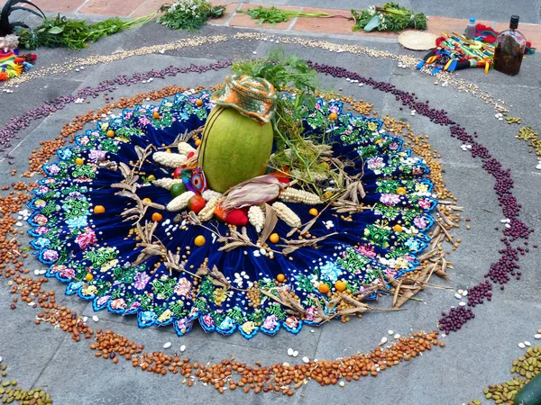 Ritual Chacana Eller Ceremoni Hyllning Till Pachamama Moder Jord Aboriginsk — Stockfoto