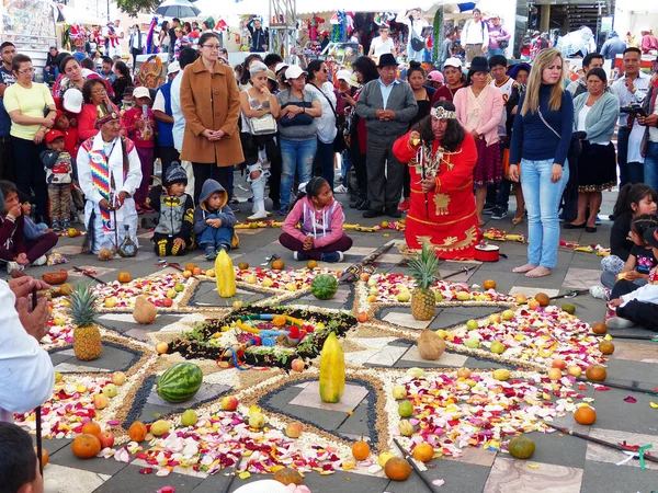 Cuenca Ecuador December 2019 Chacana Σταυρός Των Άνδεων Φτιαγμένος Από — Φωτογραφία Αρχείου