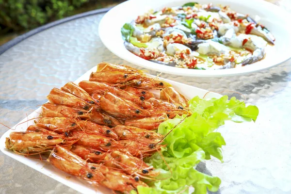 Kung Chae Nampla Is A Thai Salad Made From Fresh Raw Shrimp Soaked In Thai Fish Sauce And Served With Chunks Of Gourd Cloves Of Garlic Chilies And Spicy Sauce Thailand