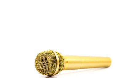 Microphone Gold on isolated white.   clipart