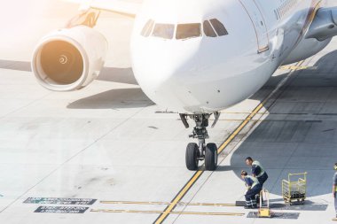 Kansai, Japonya -Ekim 27, 2017: uçak yükleme yolcularına kapalı