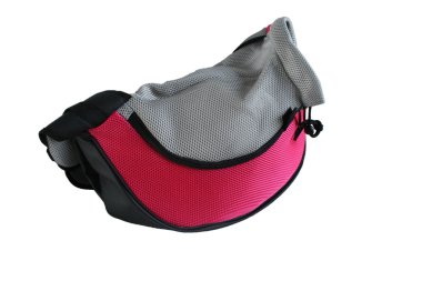 Çanta izole beyaz seyahat için çok renkli hakkında evde beslenen hayvan levazım