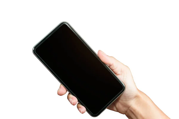 Smart phone in the hand isolated on white background — Stock Photo, Image