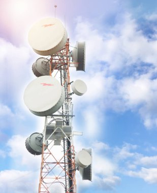 Telekomünikasyon direk Tv anten kablosuz teknoloji ile mavi