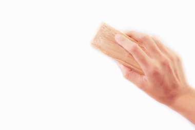 Beyaz arkaplanda el fırçası silme izole