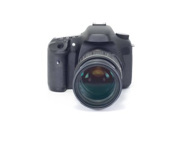 Fotoğraf eski Dslr kameraya izole beyaz.