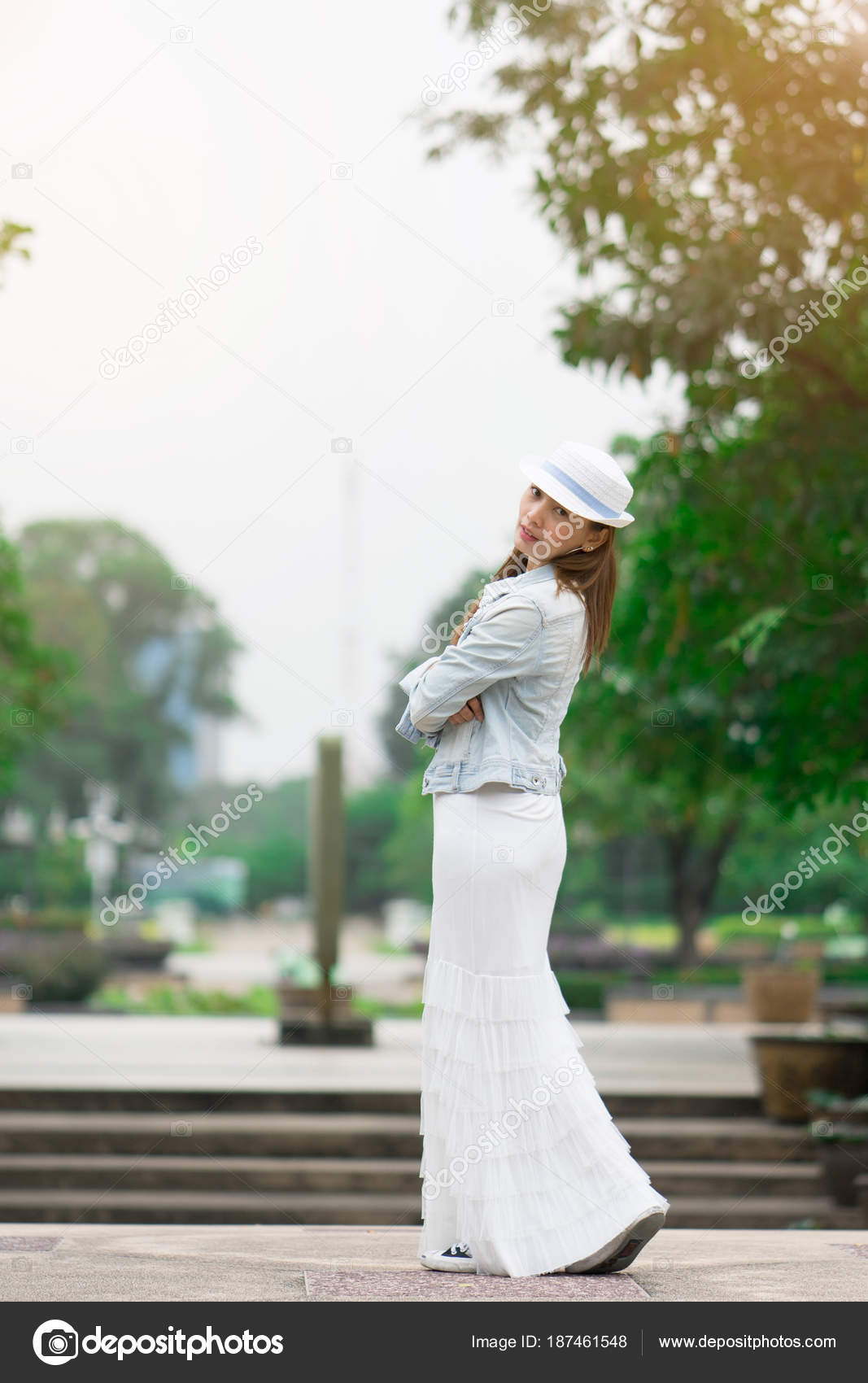 maxi dress and denim jacket