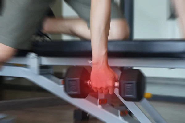 Accidents Dumbbells Concept People Working Out Dumbbells — Stock Photo, Image