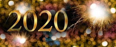 Arkaplan için yeni yıl 2020 metni