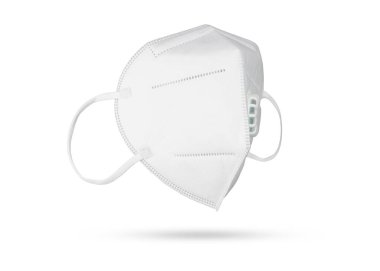 İzole edilmiş beyaz arka planda PM2.5 ve virüsü korumak için sağlık maskeleri